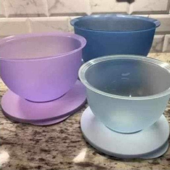 Tupperware Impressions Purple and Blue Bowls Set/3 - Picture 4 of 8